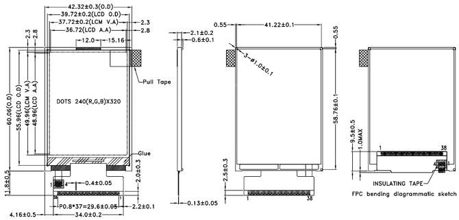 Powertip PH240320T073-ZAA03 - full viewing angle display