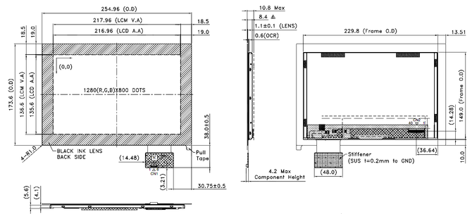 Powertip PH128800T007-ZHR01 - CTP display