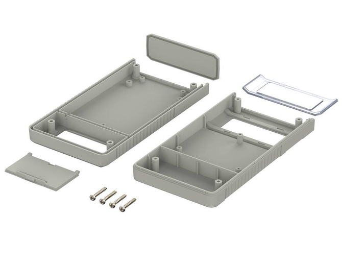 Bopla BOS 750-7038 (34750001) - hand-held enclosure with battery compartment (2 x 9V) and panoramic display screen (157 x 84 x 30 mm)