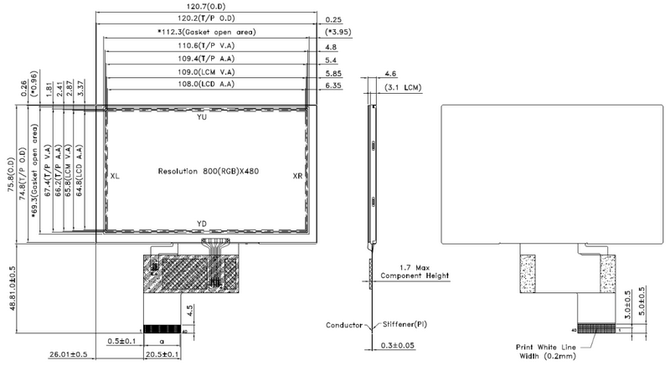 Powertip PH800480T040-ZAB - full viewing angle display