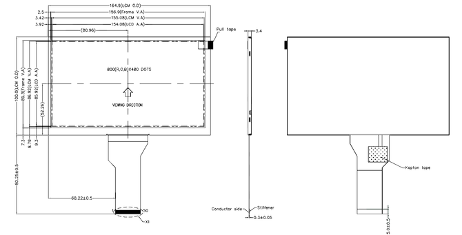 Powertip PH800480T029-IHA - TFT display