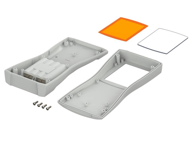 BOPLA BS 801 DIS-7035 (82801235) - obudowa z ABS z oknem wyświetlacza i pojemnikiem na baterie (209,3 x 98 x 34,8 mm)