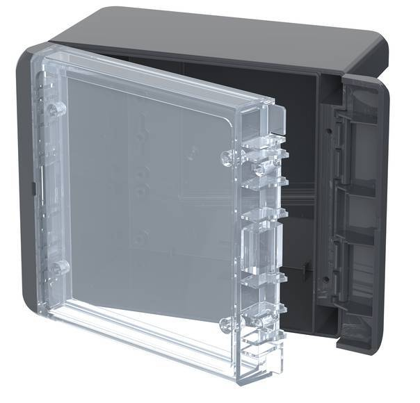 Bopla B 141309 PC-V0-G 7024 (96023234) - universal enclosure with crystal-clear lid (151 x 125 x 90 mm)
