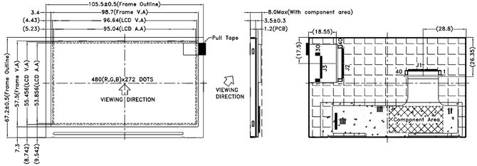 Powertip PH480272T-005-I09Q - TFT display