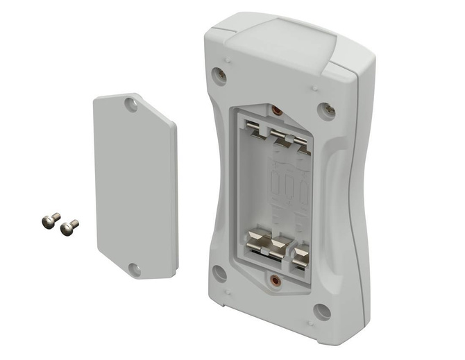 BOPLA BS 401 DIS-7035 (82401235) - ABS enclosure with display screen and battery compartment (119.3 x 64.9 x 26.5 mm)