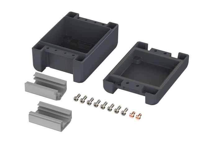 Bopla BA 100806 F-7024 (00122124) - aluminum enclosure with a recess in the cover and neoprene seal (121 x 86 x 60 mm)