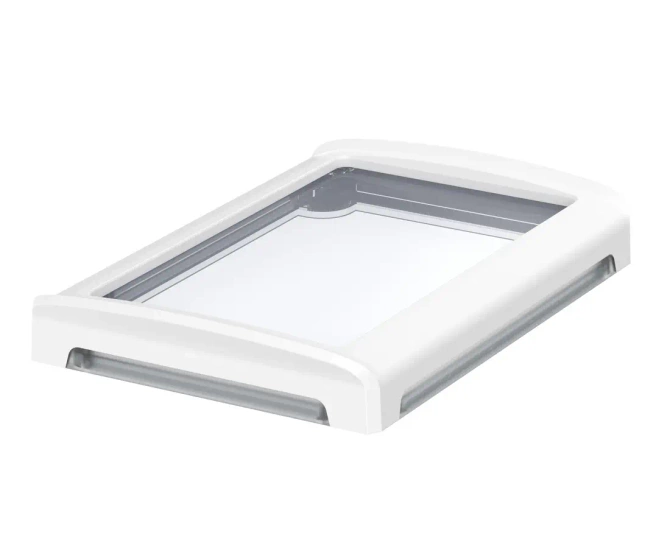 Bopla BOV 1209 FO-9003 - OT G-SILC (48322230.SILC) - BoVersa transparent plastic lid with open white design cover with silicone seal (125 x 88 x 19 mm)