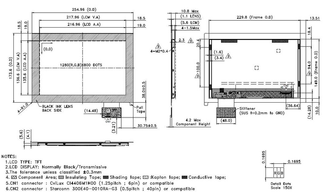 Powertip PH128800T007-ZHC02 - full viewing angle display
