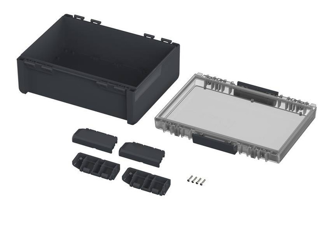 Bopla B 233012 PC-V0-G 7024 (96028564) - universal enclosure with crystal-clear lid (239 x 300 x 120 mm)