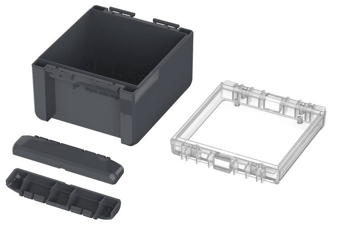 Bopla B 141309 PC-V0-G 7024 (96023234) - universal enclosure with crystal-clear lid (151 x 125 x 90 mm)