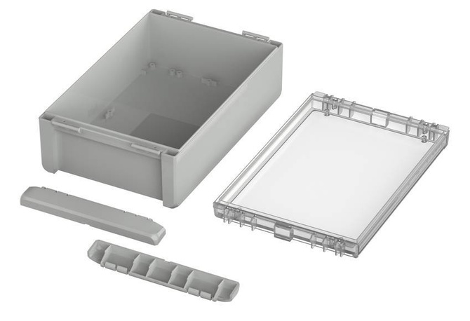 Bopla B 261709 PC-V0-G 7035 (96026335) - obudowa uniwersalna z przezroczystą pokrywą (271 x 170 x 90 mm)