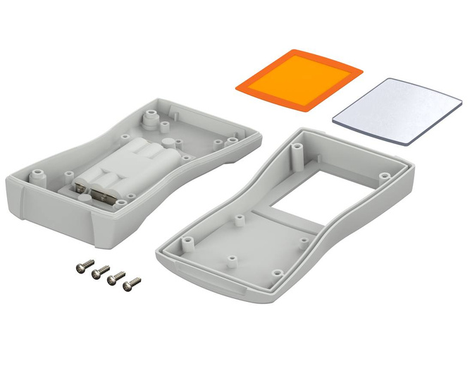 BOPLA BS 501 DIS-7035 (82501235) - obudowa z ABS z oknem wyświetlacza i pojemnikiem na baterie (140,3 x 72,9 x 31,3 mm)