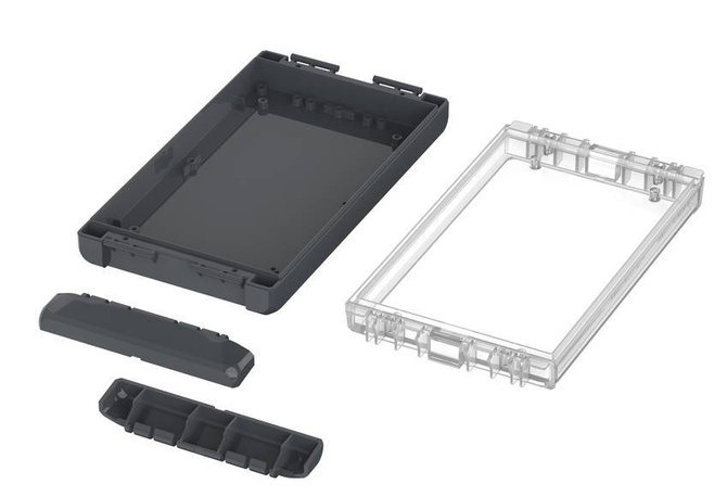 Bopla B 221304 PC-V0-G 7024 (96025244) - universal enclosure with crystal-clear lid (231 x 125 x 40 mm)