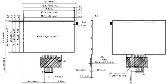 Powertip PH800480T032-ZHA - wyświetlacz z pełnym kątem widzenia