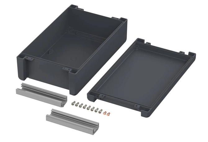 Bopla BA 281709 F-7024 (00126334) - aluminum enclosure with a recess in the cover and neoprene seal (299 x 173 x 90 mm)