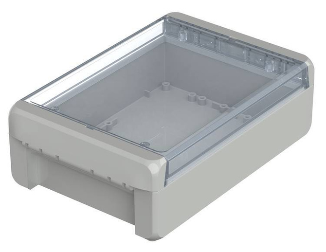 Bopla B 181306 PC-V0-G 7035 (96024225) - universal enclosure with crystal-clear lid (191 x 125 x 60 mm)