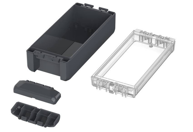 Bopla B 180806 PC-V0-G 7024 (96024124) - universal enclosure with crystal-clear lid (191 x 80 x 60 mm)
