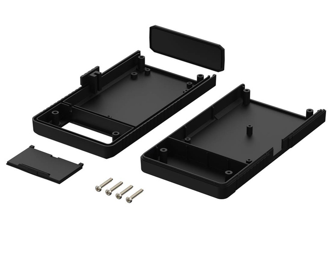Bopla BOS 758-9005 (34758000) - hand-held enclosure with battery compartment (2 x 9V) , continuous membrane keypad area and side-fitted slide for switch (157 x 84 x 30 mm)