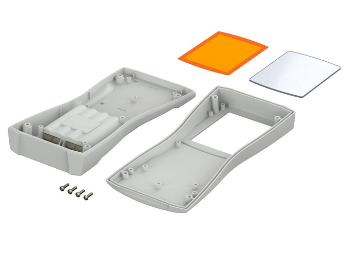 BOPLA BS 803 DIS-7035 (82803235) - obudowa z ABS z oknem wyświetlacza i pojemnikiem na baterie (209,3 x 98 x 34,8 mm)