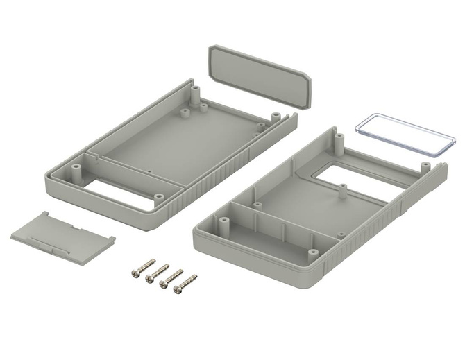 Bopla BOS 751-7038 (34751001) - hand-held enclosure with battery compartment (2 x 9V) and panoramic display screen (157 x 84 x 30 mm)