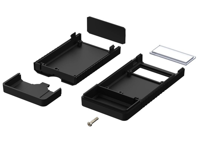 Bopla BOS 501-9005 (34501000) - hand-held enclosure with battery compartment (2 x 9V) and display screen (120 x 60 x 25 mm)