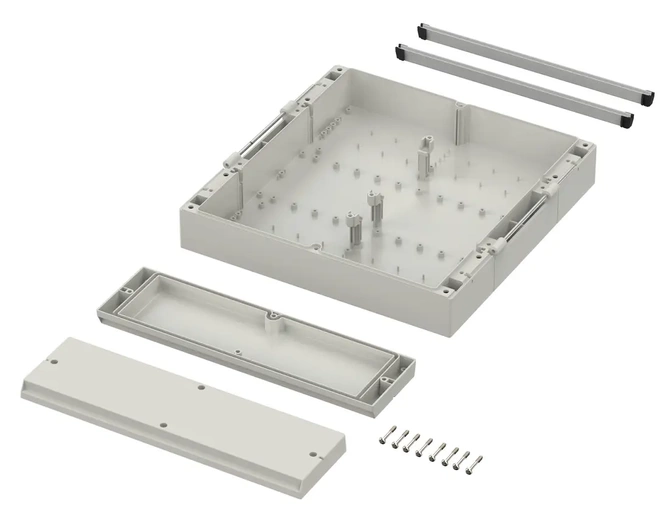 Bopla RD 7000 BK (79000900) - tylna pokrywa z uszczelką i z podwójną komorą zaciskową obudowy CombiCard 5000-7000 (323 x 326,7 x 50 mm 3U 49HP)