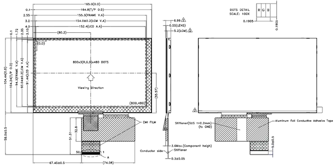 Powertip PH800480T007-IHC - CTP display