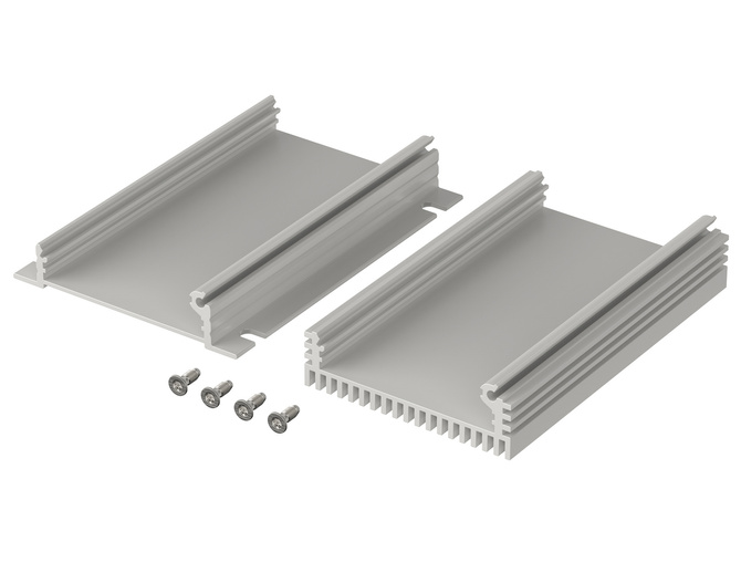 Bopla F 524-100 KWL (97453100) - profil aluminiowy półotwarty do montażu naściennego z radiatorem (55,3 x 24,4 x 100 mm)