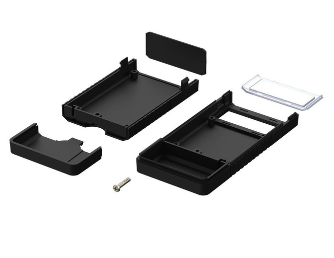 Bopla BOS 500-9005 (34500000) - hand-held enclosure with battery compartment (2 x 9V) and panoramic display screen (120 x 60 x 25 mm)