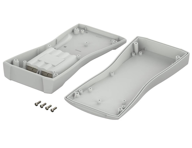 BOPLA BS 803 F-7035 (82803135) - obudowa z ABS z pojemnikiem na baterie (209,3 x 98 x 34,8 mm)