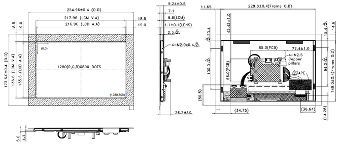 Powertip PH128800T007-ZHC04 - wyświetlacz HDMI