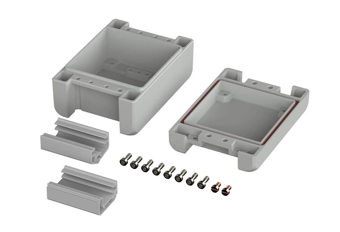 Bopla BA 100806 F SIL-7035 (00122125.SIL) - aluminum enclosure with a recess in the cover and silicone lid seal (121 x 86 x 60 mm)