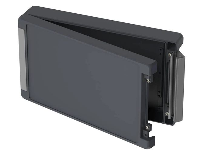 Bopla BA 281706 F-7024 (00126324) - aluminum enclosure with a recess in the cover and neoprene seal (299 x 173 x 60 mm)