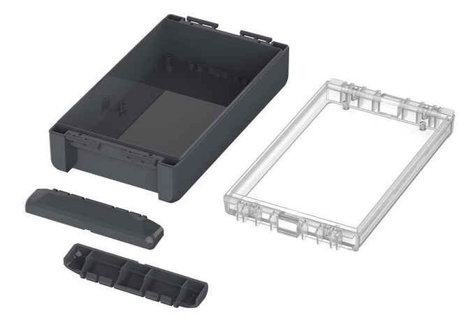 Bopla B 221306 PC-V0-G 7024 (96025224) - universal enclosure with crystal-clear lid (231 x 125 x 60 mm)