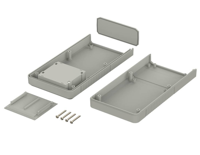Bopla BOS 807-7038 (34807001) - obudowa ręczna z pojemnikiem na baterie (4 x 1,5V) i wgłębieniem powierzchni pod montaż licujący klawiatur (196 x 100 x 40 mm)