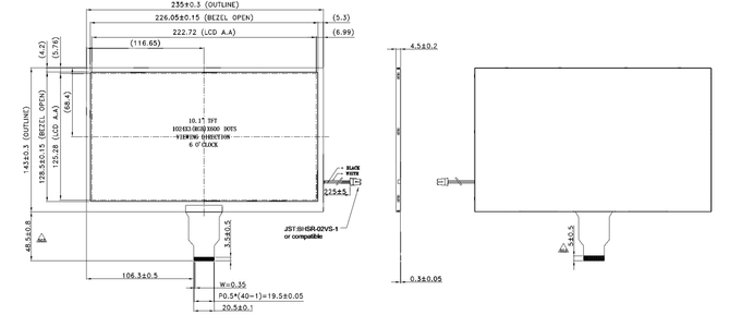 Powertip PH102600T007-IAA01 - TFT display