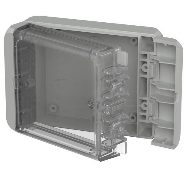 Bopla B 100804 PC-V0-G 7035 (96022145) - universal enclosure with crystal-clear lid (113 x 80 x 40 mm)