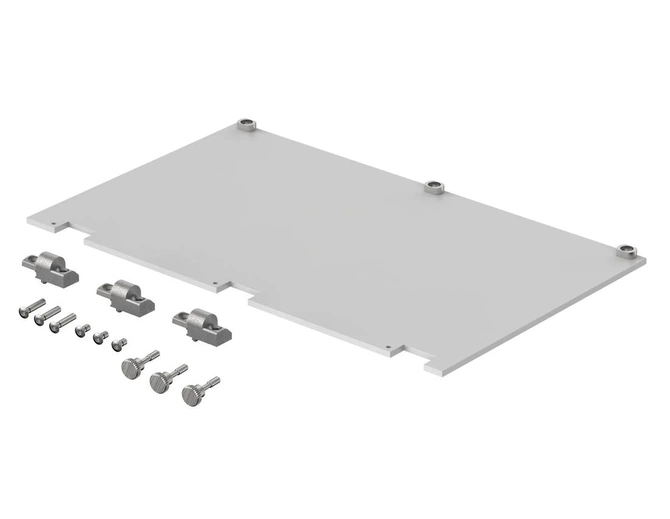 Bopla TF/M 342-EMV-K (86842037) - panel składany EMC przedni 3U/6U od frontu z anodowanego aluminium , od tyłu nieanodowanego (colour-passivated on rear), o rozmiarze 3U 42HP
