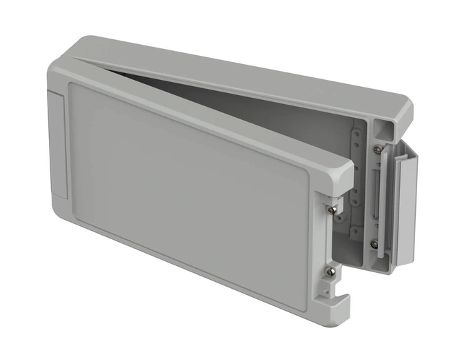 Bopla BA 241306 F-7035 (00125225) - aluminum enclosure with a recess in the cover and neoprene seal (259 x 128 x 60 mm)