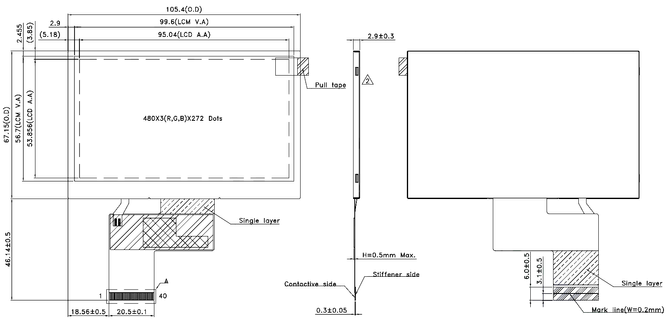 Powertip PH480272T017-ZBA - full-view display