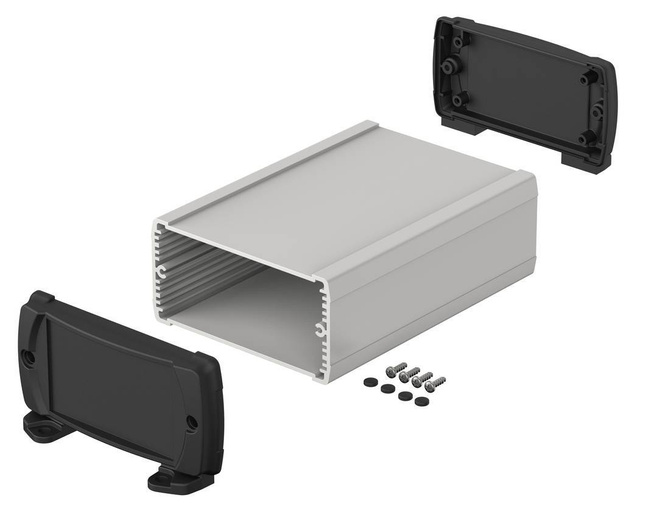 BOPLA ELP 1050-0150 DW (83105150.S7) - aluminium profile closed with wall brackets (106 x 52 x 150 mm)