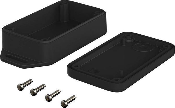 Bopla BL 704020 WL2 DO-9005 (16174465) - obudowa ze wspornikami ściennymi i górnym mocowaniem pokrywy (70,8 x 42,9 x 22 mm)