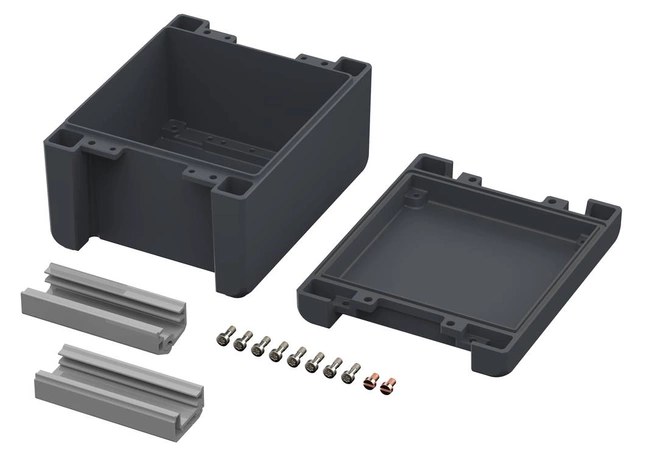 Bopla BA 141309 F-7024 (00123234) - aluminum enclosure with a recess in the cover and neoprene seal (159 x 128 x 90 mm)