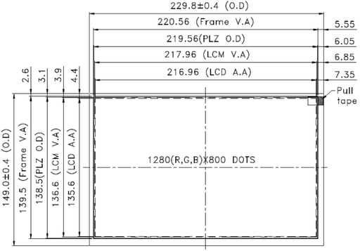 Powertip PH128800T007-ZJA - full viewing angle display