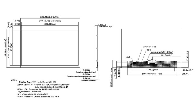 Powertip PH128800T002-ZBA - TFT display