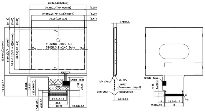 Powertip PH320240T-022-I09Q - TFT display