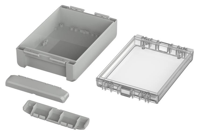 Bopla B 181306 PC-V0-G 7035 (96024225) - universal enclosure with crystal-clear lid (191 x 125 x 60 mm)