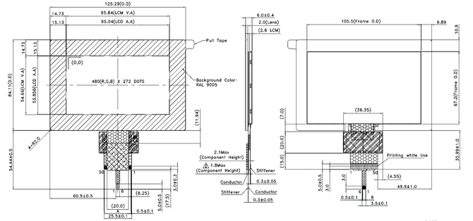 Powertip PH480272T016-ZHC09 - full viewing angle display