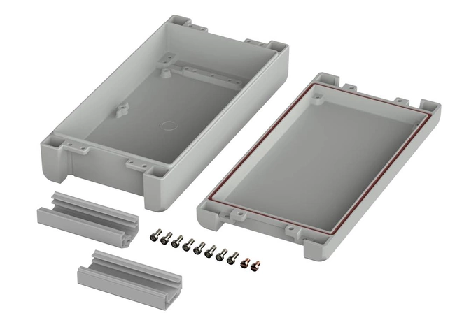 Bopla BA 241306 F SIL-7035 (00125225.SIL) - aluminum enclosure with a recess in the cover and silicone lid seal (259 x 128 x 60 mm)