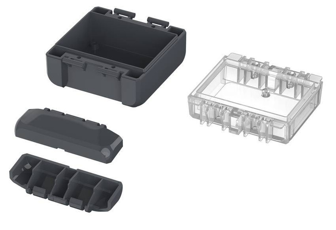 Bopla B 080805 PC-V0-G 7024 (96021114) - universal enclosure with crystal-clear lid (89 x 80 x 47 mm)